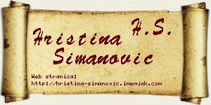 Hristina Simanović vizit kartica